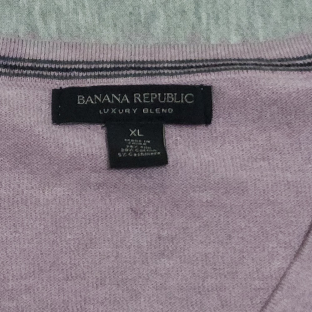 Banana Republic Silk Cotton Cashmere Long Sleeve Knit Polo Shirt Purple Pink L - Picture 3 of 11